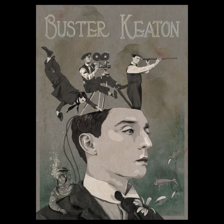 Buster Keaton Poster Art - A4 Image 2