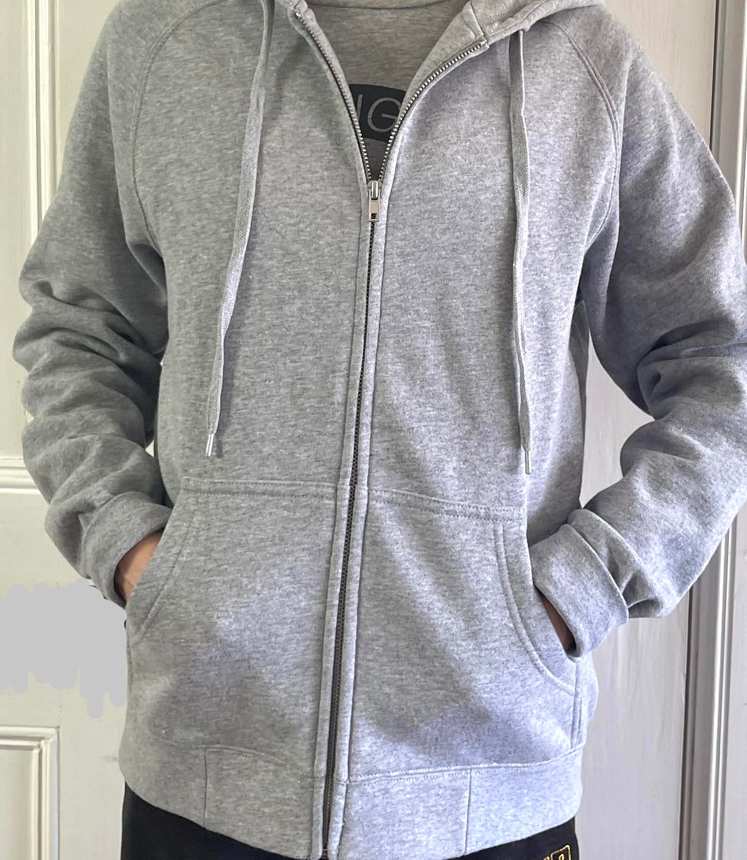 Image of  Clearance -Women’s/Unisex Front Zip Hoodie - Grey-marle