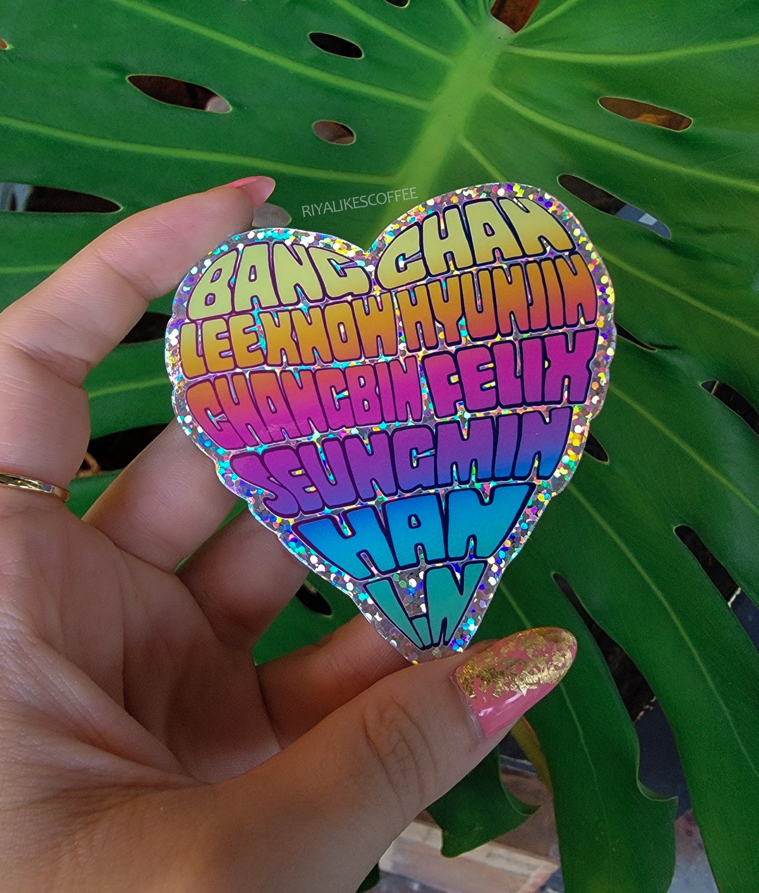 Name Heart Glitter Sticker