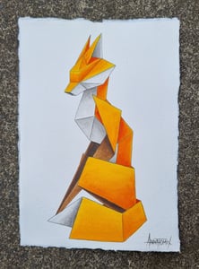 Image of "Woodcut study #1# original watercolour 