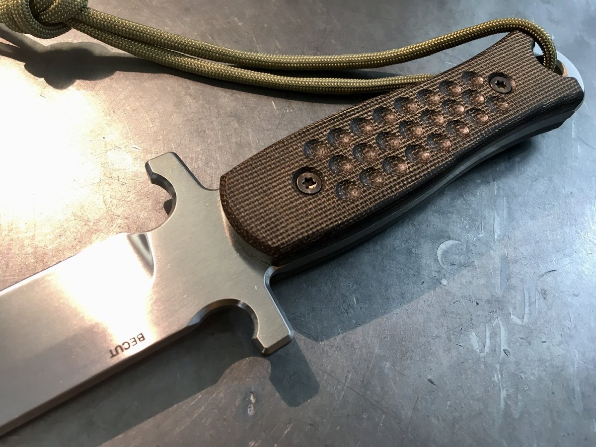 Boot Knife with Olive Canvas Micarta Grips