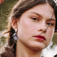 Image 2 of Orecchini cardo Frorolìa con profilo in argento