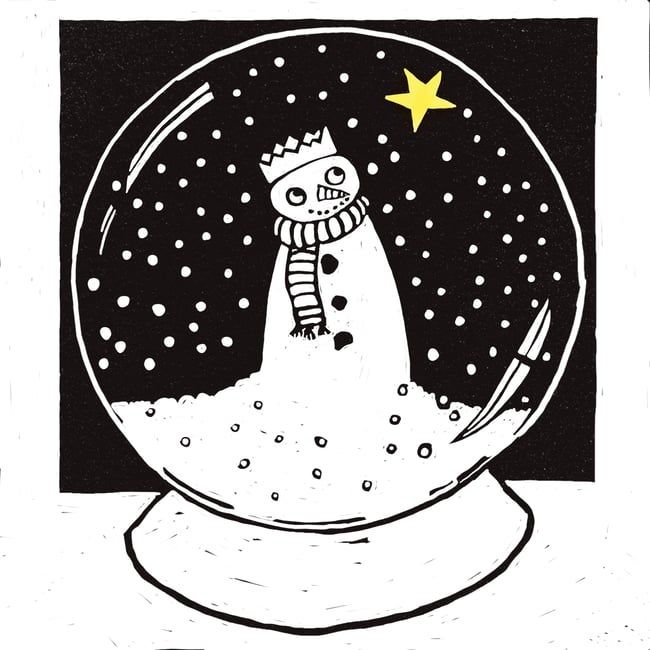 Snowman and Star Greeting Card (single or multipack)
