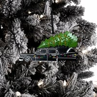Image of Set of 10 Spooky Hearse Christmas Tree Ornaments