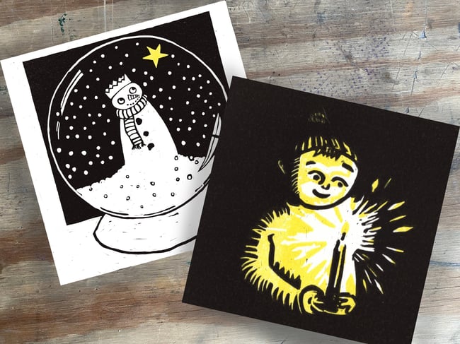 Candlelight/Snowman and Star Greeting Card combination packs