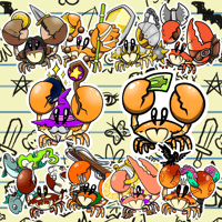 DnD Crab Sticker Sheet (or Indv. Sticker)