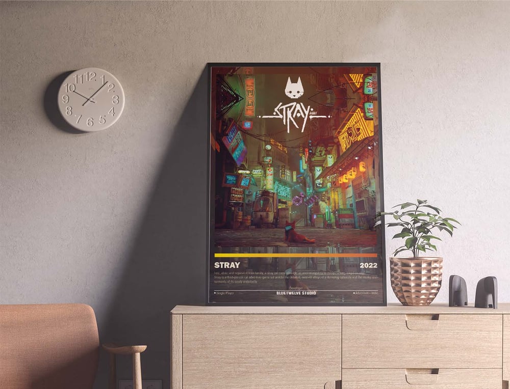 Stray - B-12 Cat Video Game Poster Print