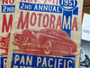 1951 Motorama Mercury aged Linocut Print (Washed edition) FREE SHIPPING