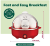 BELLA Rapid Electric Egg Cooker and Poacher with Auto Shut Off for Omelet, Soft, Medium and Hard Boi