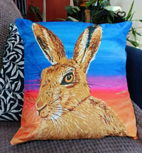 Image 1 of Sunset Hare 18" cushion