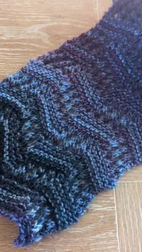 Image 3 of COLLAB: PowellKnitsWell Off-Kilter Blue and Purple Scarf