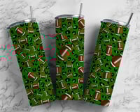 Green Football Tumbler