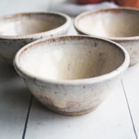 Image 7 of Three Rustic Prep Bowls in Milk and Honey Glaze, Handcrafted Small Bowls, Made in the USA