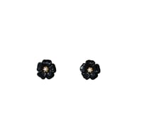 Image 1 of Black Onyx Flower Earring