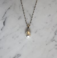 Image 1 of Shell Pearl Drop Silver Necklace