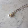 Shell Pearl Drop Silver Necklace