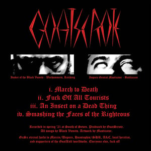 Image of GOATSCROTE - Fuck Off All Tourists 7 inch Flexi EP