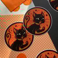 Image 1 of Halloween Kitty Vinyl Sticker