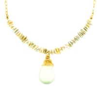 Image 1 of Seafoam Serenity - Chalcedony Saltwater Keshi Pearl Necklace