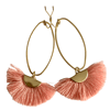 PARADISO - Gold Caprioska Tassel Earrings - Peach Blossom