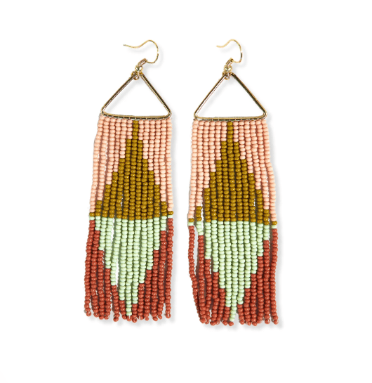 Image of Brooke Split Diamond Fringe Earrings in Desert