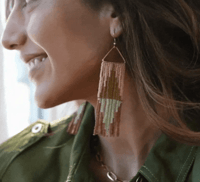Image 3 of Brooke Split Diamond Fringe Earrings in Desert