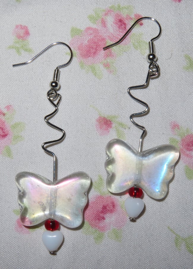 GLASS BUTTERFLY EARRINGS