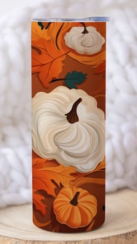 Image 2 of Orange & White Pumpkin Tumbler