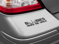 Image 3 of Boobies Make Me Smile Car Decal