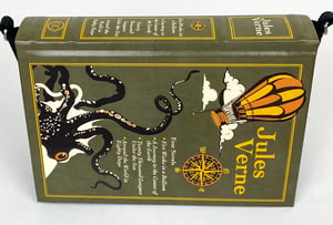 Image of Jules Verne Book Purse (Journey to the Center of the Earth, 20000 Leagues Under the Sea)