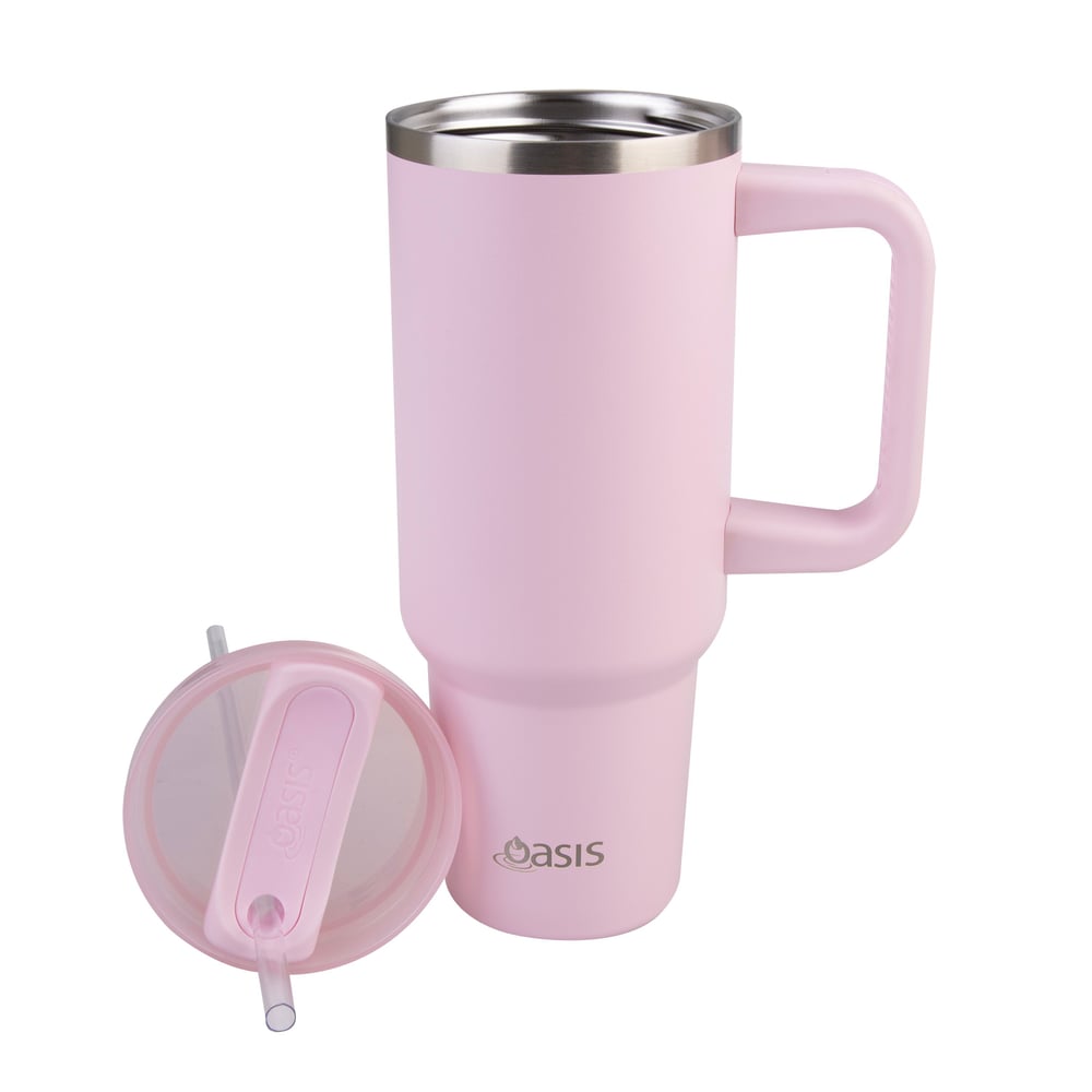 Oasis Stainless Steel Commuter Travel Tumbler 1.2L Pink Lemonade