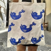 Image of Shopper stampa serigrafica delfini fontana del Tenna