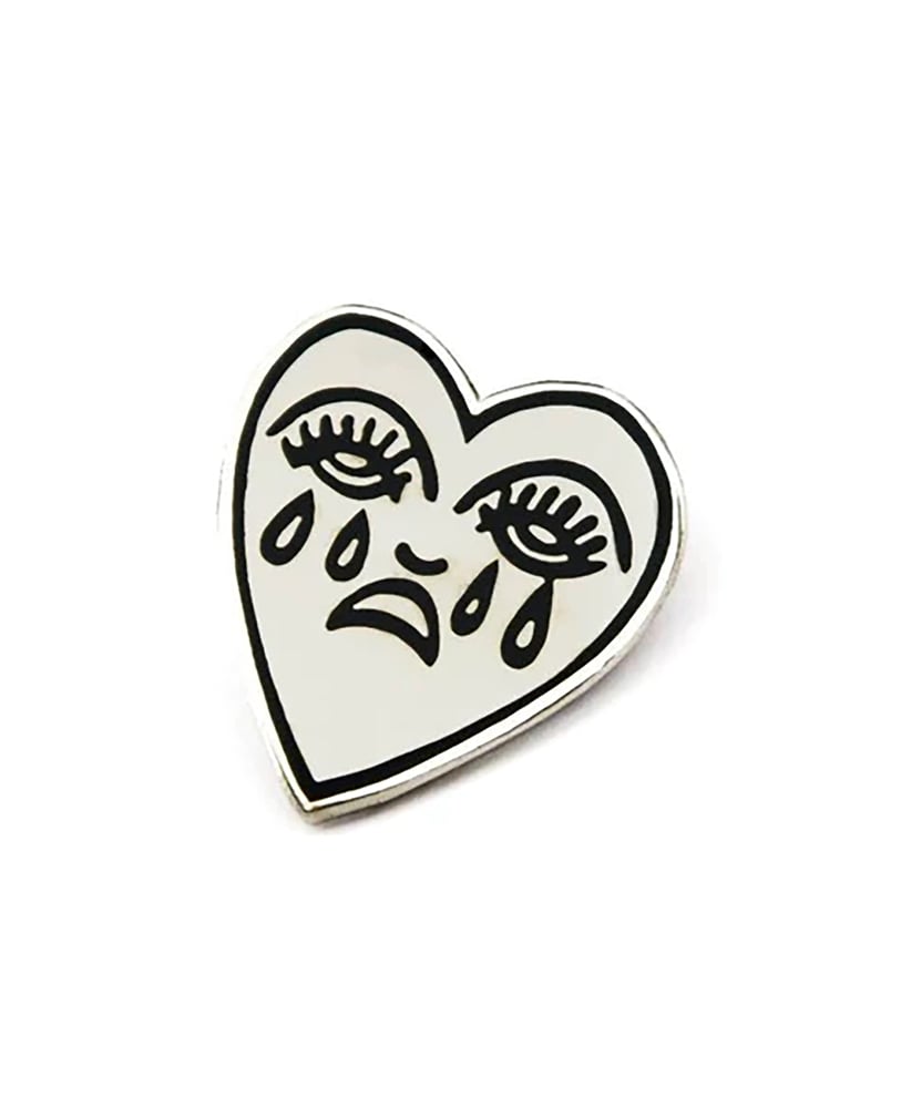 Image of Crying Heart enamel pin badge