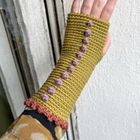 Image 3 of Wrist Worms, Dots, Dijon & Lilac & Cedar