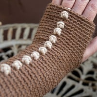 Image 5 of Wrist Worms, Dots, Almond & Beige