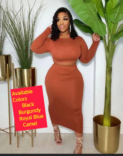 Image of 3PACK PLUS SIZE JUST A LIL BASIC 2-PIECE SKIRT SET