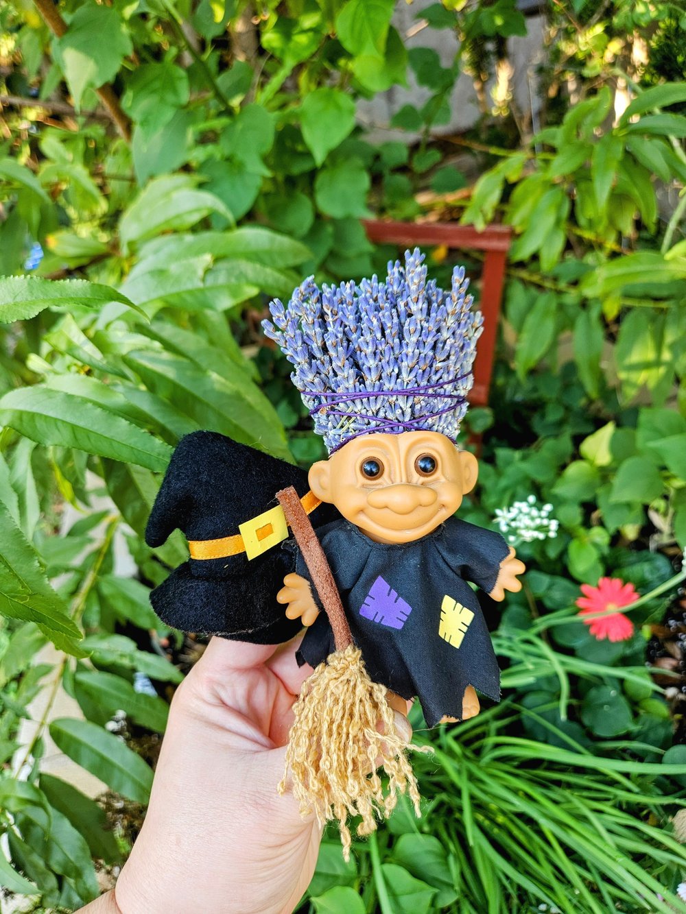 Lavender Witch with Pointy Hat 6"