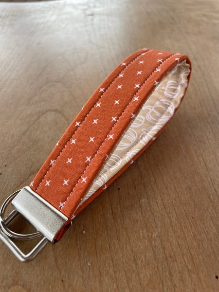 Image of Burnt orange pattern Fabric Key Fobs - Free Shipping!