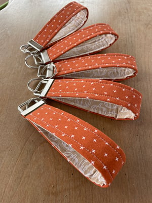 Image of Burnt orange pattern Fabric Key Fobs - Free Shipping!