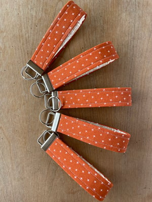 Image of Burnt orange pattern Fabric Key Fobs - Free Shipping!