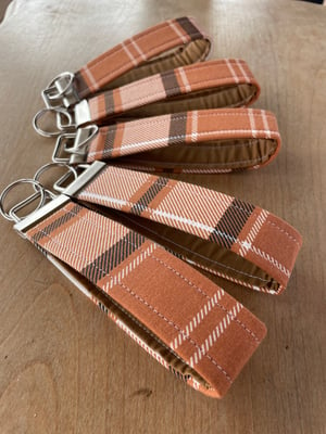 Image of Dark(er) Plaid Fabric Key Fobs - Free Shipping!