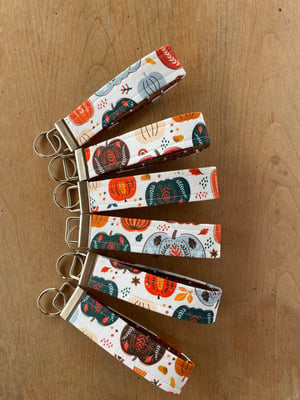Image of Colorful Pumpkin Fabric Key Fobs - Free Shipping!