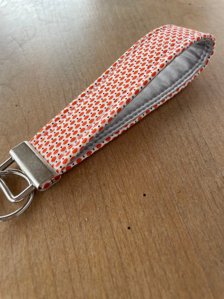 Image of Orange Pattern Fabric Key Fobs - Free Shipping!