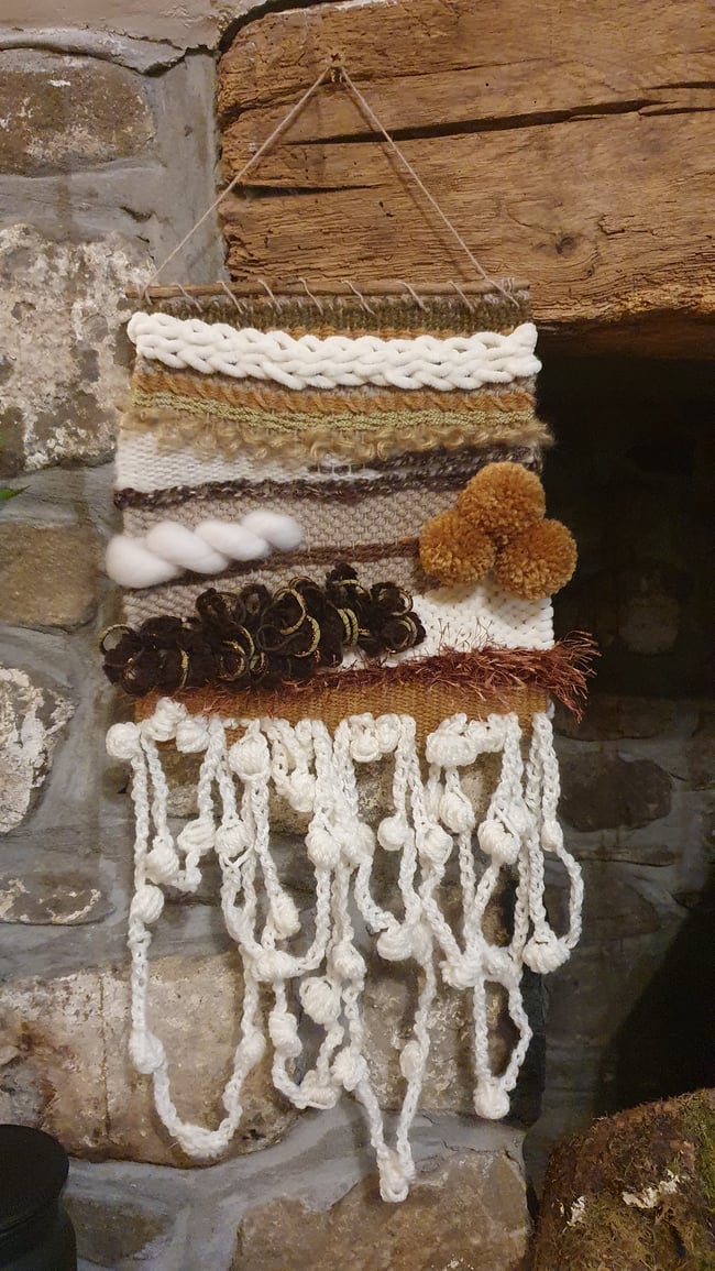 'Caramel Cream' Weave Art wall hanging