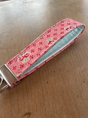 Image of Pink floral design Fabric Key Fobs - Free Shipping!