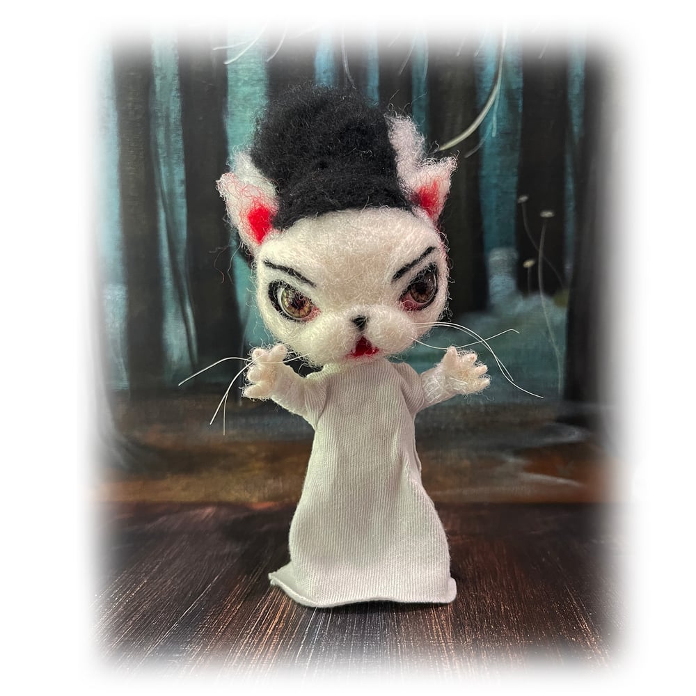 Image of The Bride of Frankencat (Wool Sculpt)