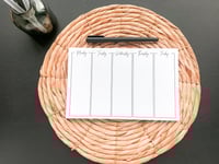 Monday - Friday Script Weekly Notepad - Half Letter