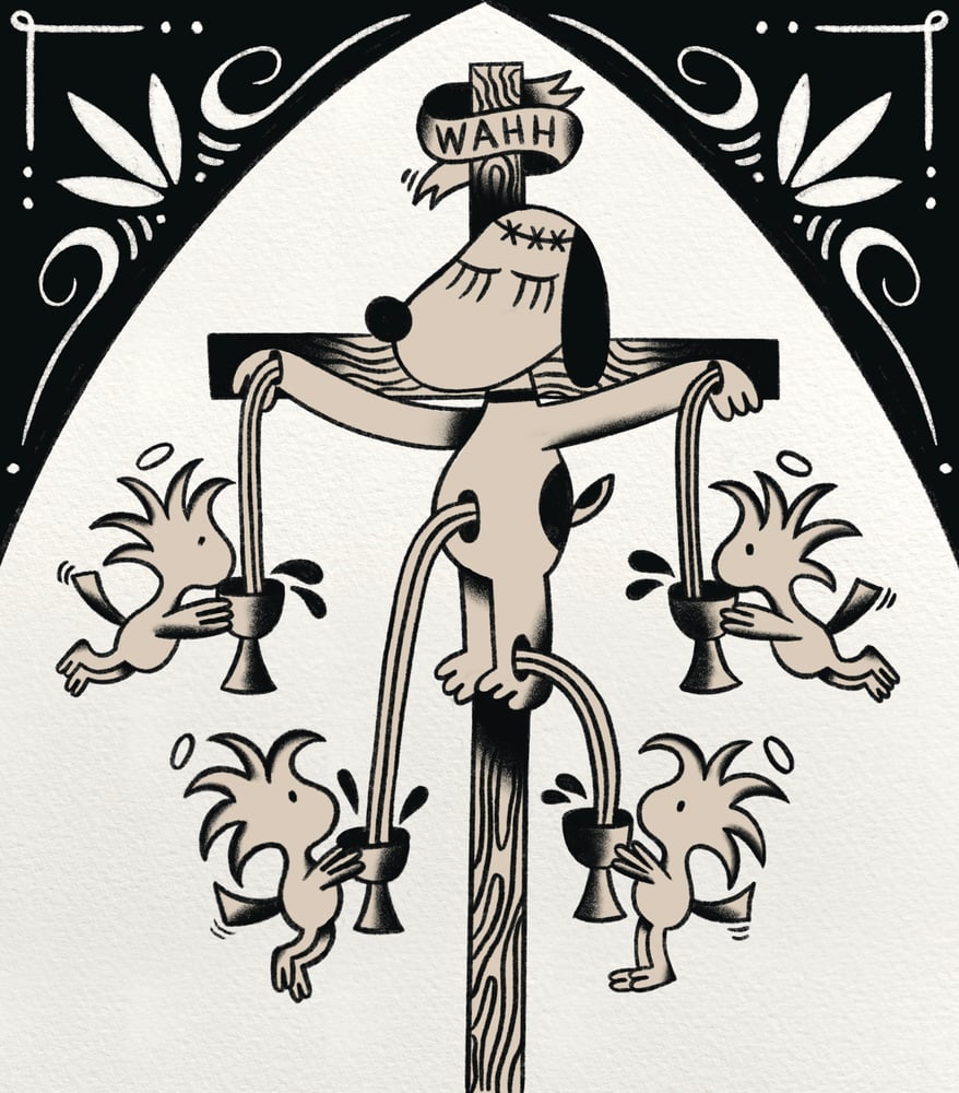 Image of JESUS SNOOPY PRINT