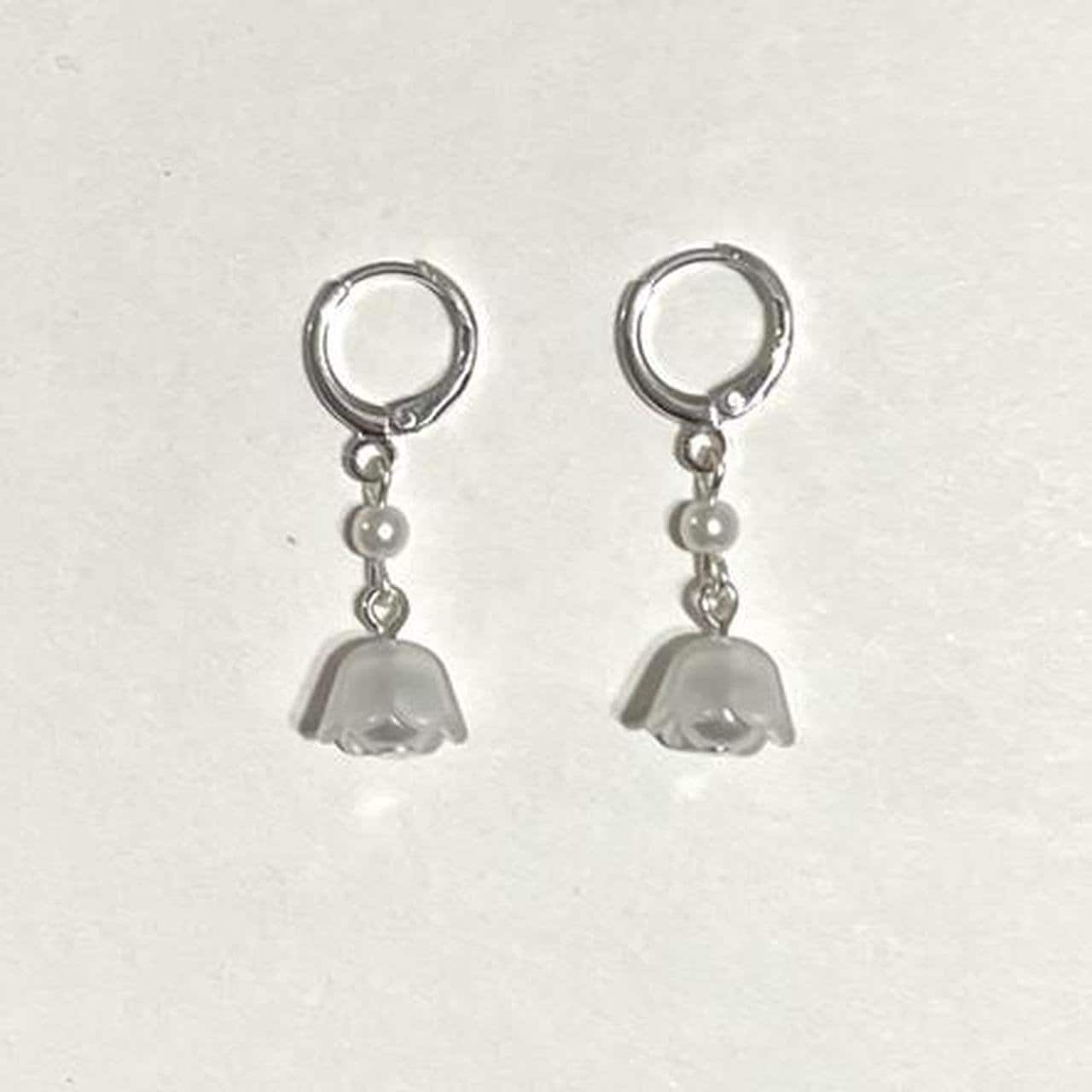 Metal Rose And Thorns Sterling Silver Hoop Earrings