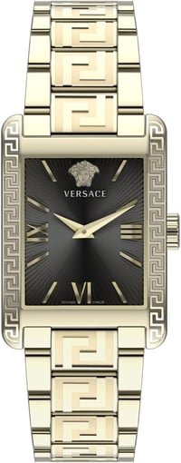 Image 1 of Versace Tonneau Collection Luxury Womens Watch Timepiece with a Gold Bracelet Featuring a Gold Case 